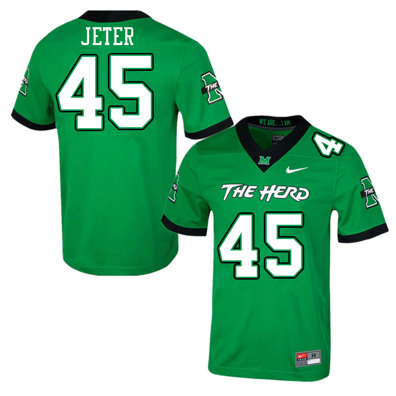 Men #45 TaShawn Jeter Marshall Thundering Herd College Football Jerseys Stitched Sale-Green